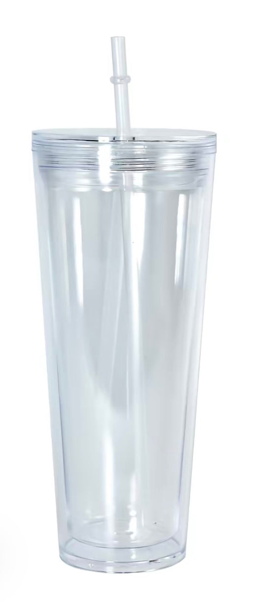 24 oz Acrylic Snow globe tumbler